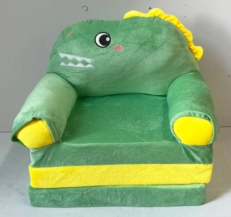 Green Dinosaur Plush Armchair for Kids
