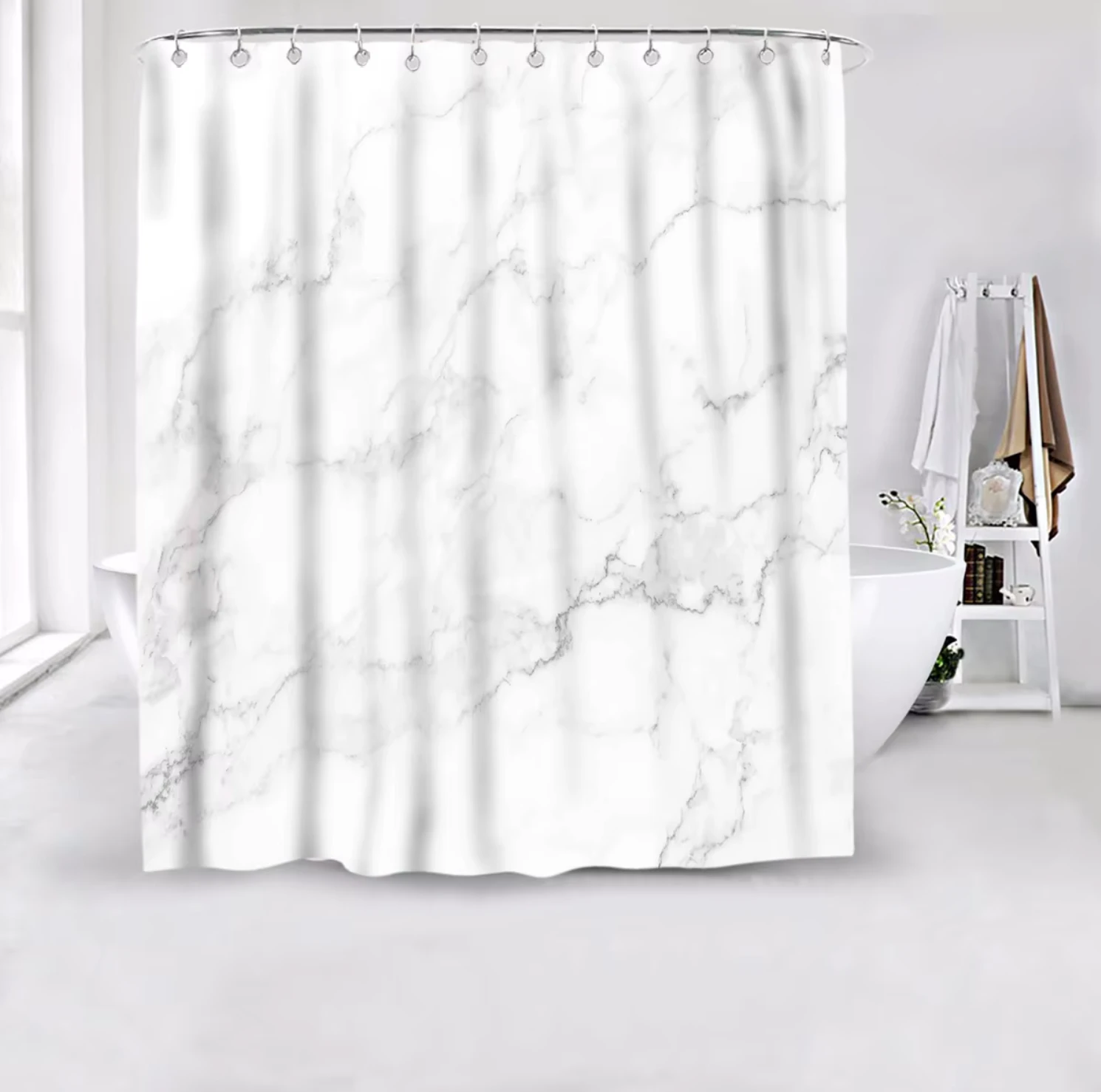 Marble Pattern Shower Curtain