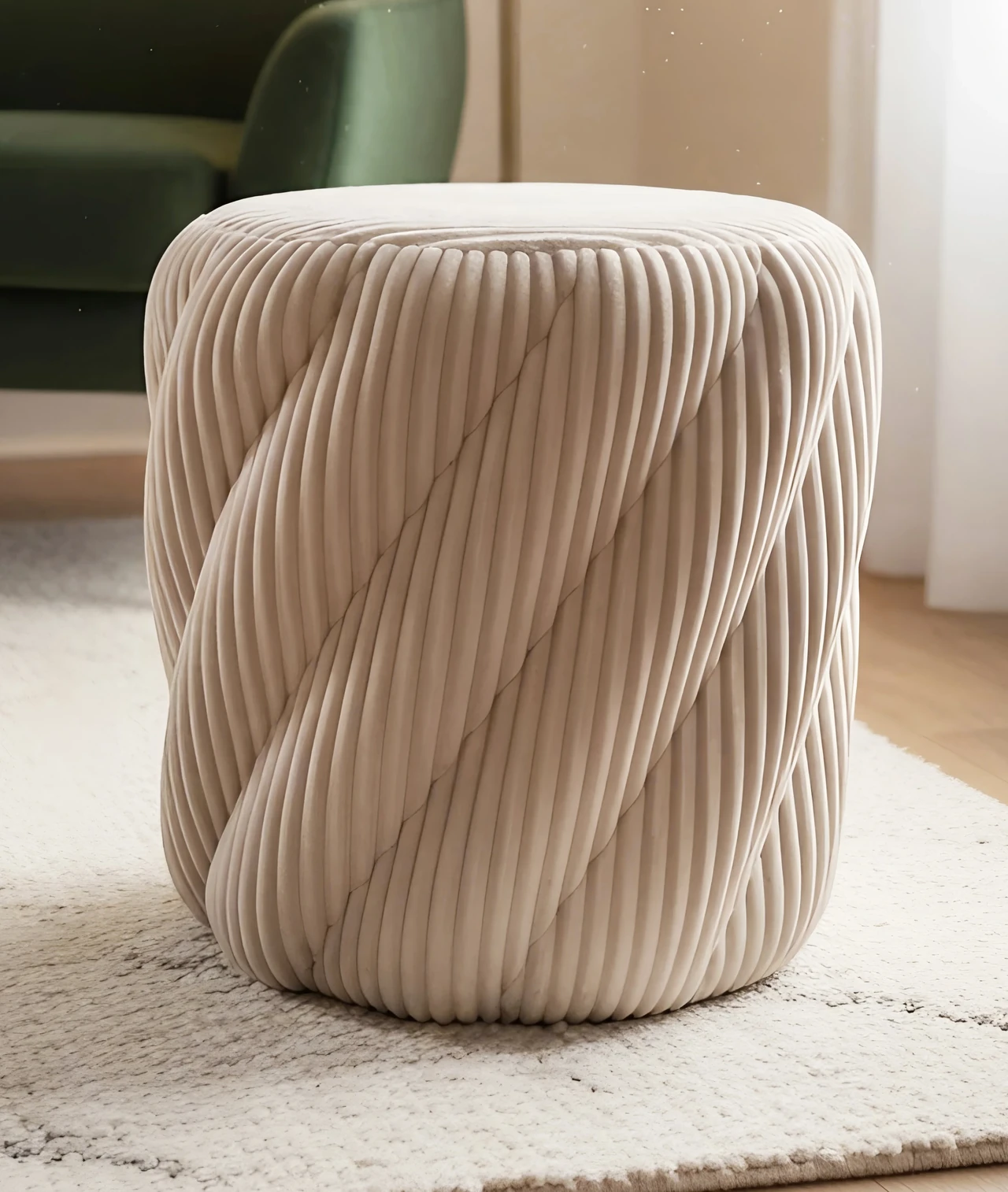 Twisted Velvet Footstool