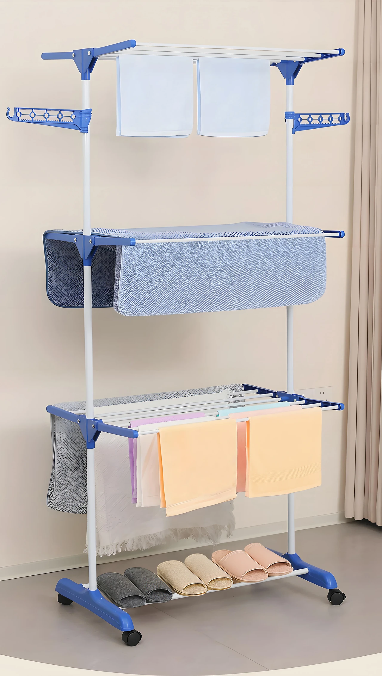 Multi-functional Laundry Drying Rack with Shoe Shelf