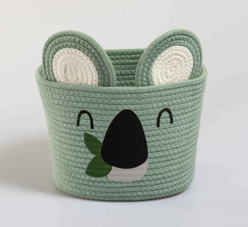 Cute Woven Koala Face Storage Basket