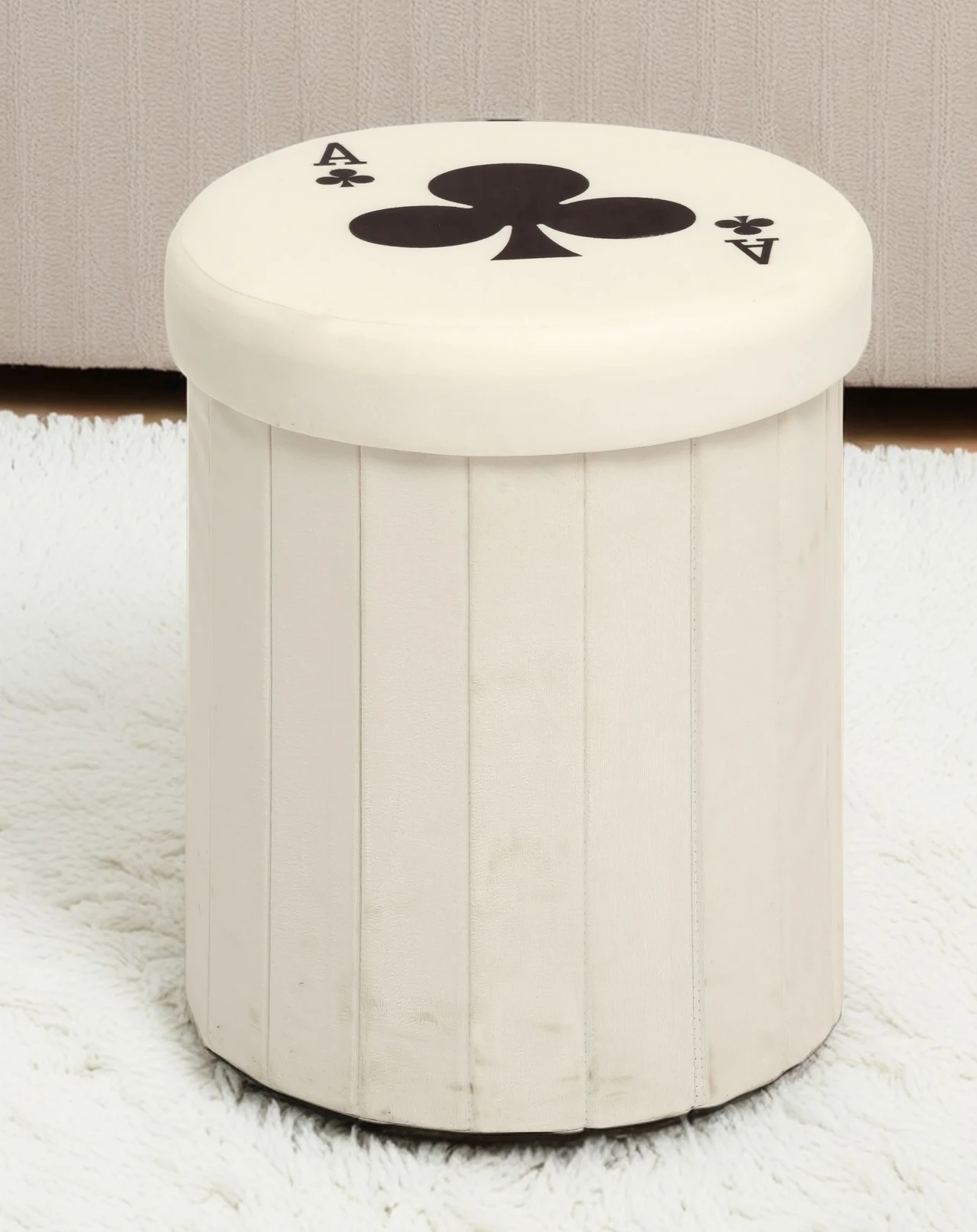 Playing Card Design Storage Ottoman