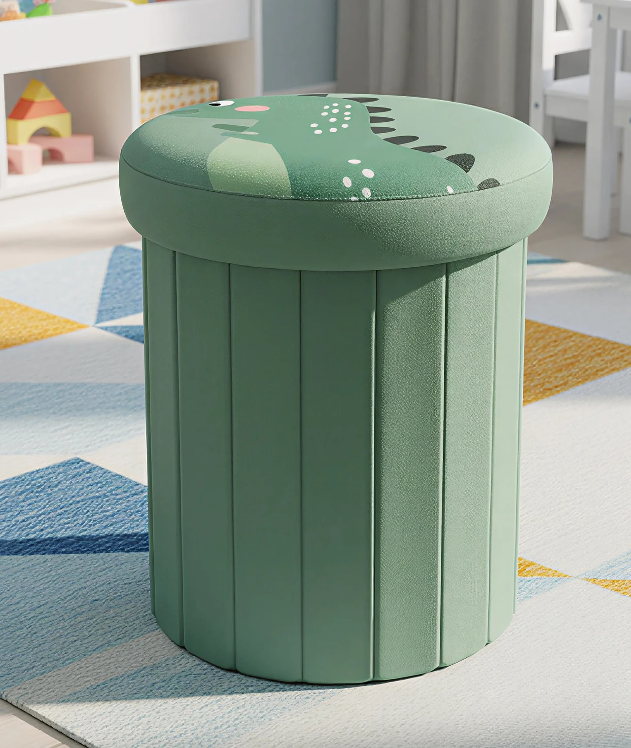 Dinosaur Pattern Round Collapsible Stool