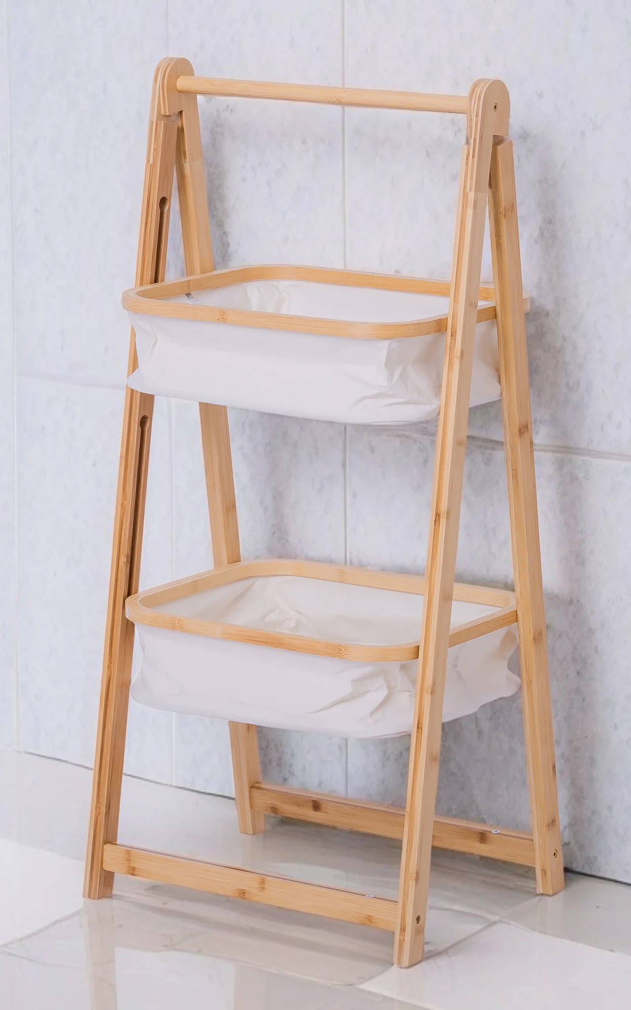 Bamboo 2-Tier Laundry Rack