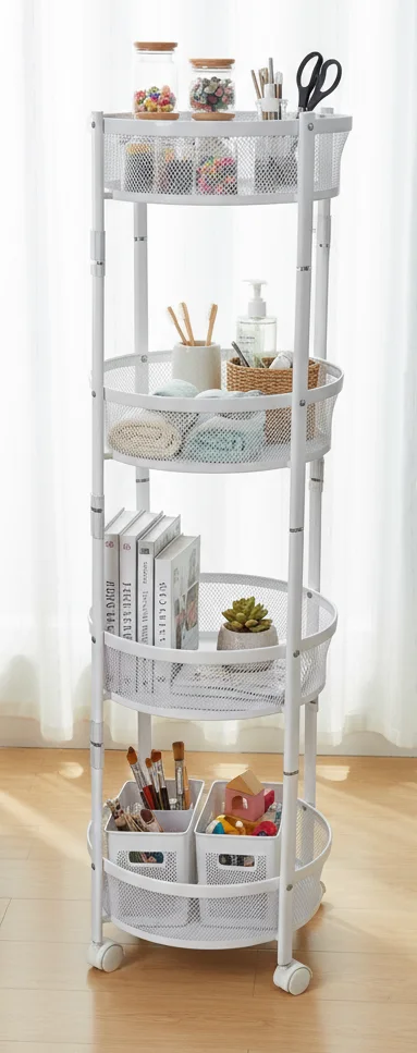 4-Tier Mesh Rolling Storage Cart