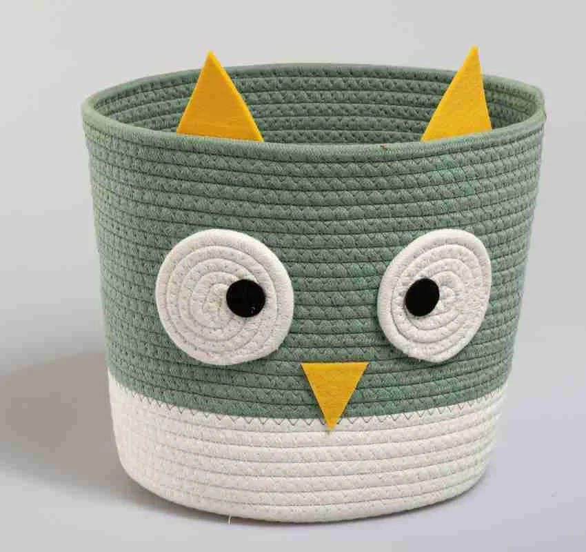 Owl Face Woven Storage Basket