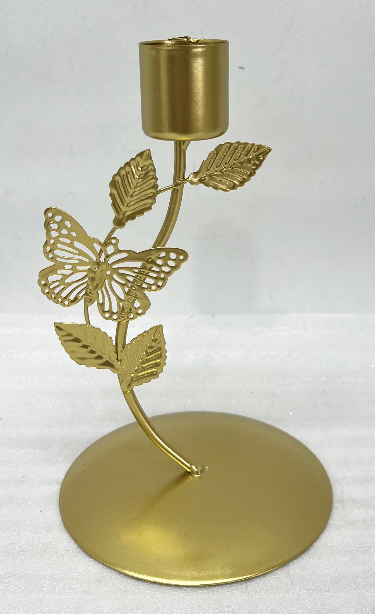 Butterfly and Leaf Decorative Metal Candle Holder