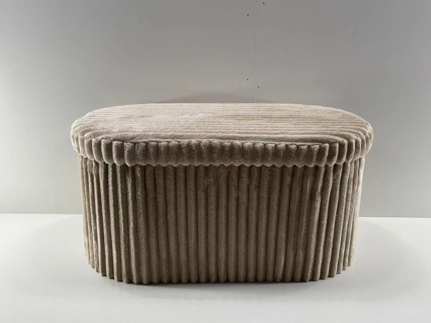 Corduroy Foldable Storage Ottoman