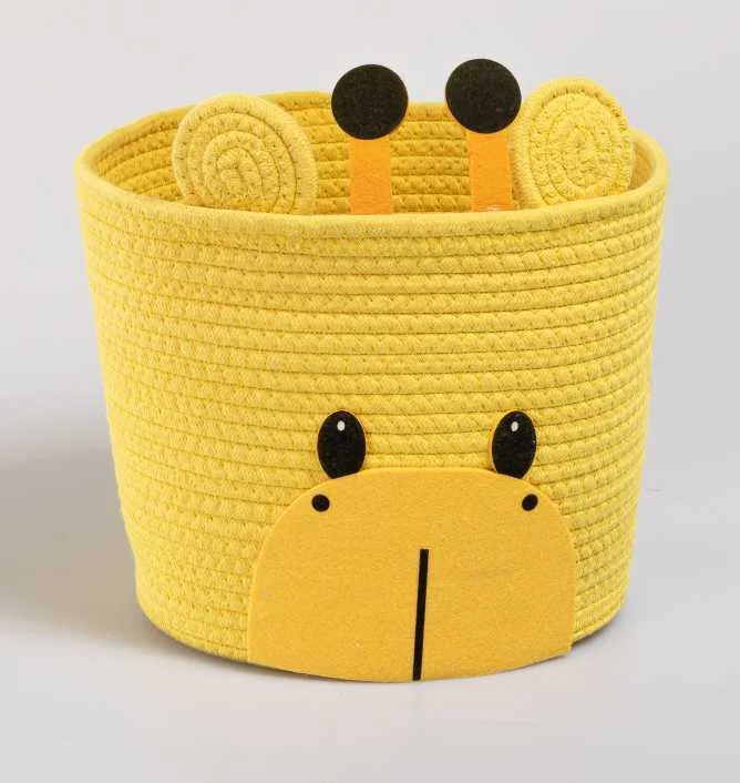 Giraffe Face Woven Storage Basket