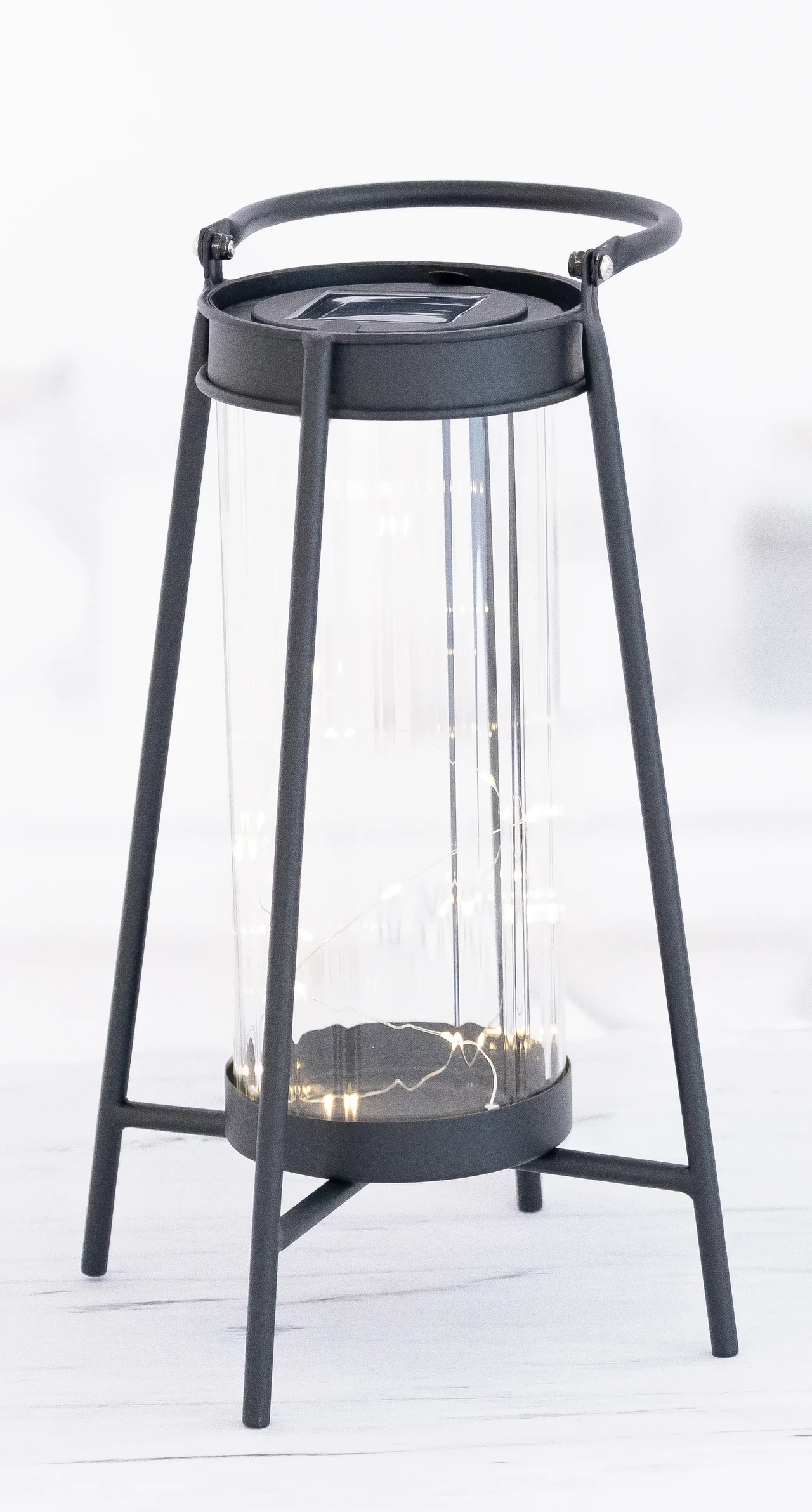 Solar Powered Metal Lantern with Fairy Lights