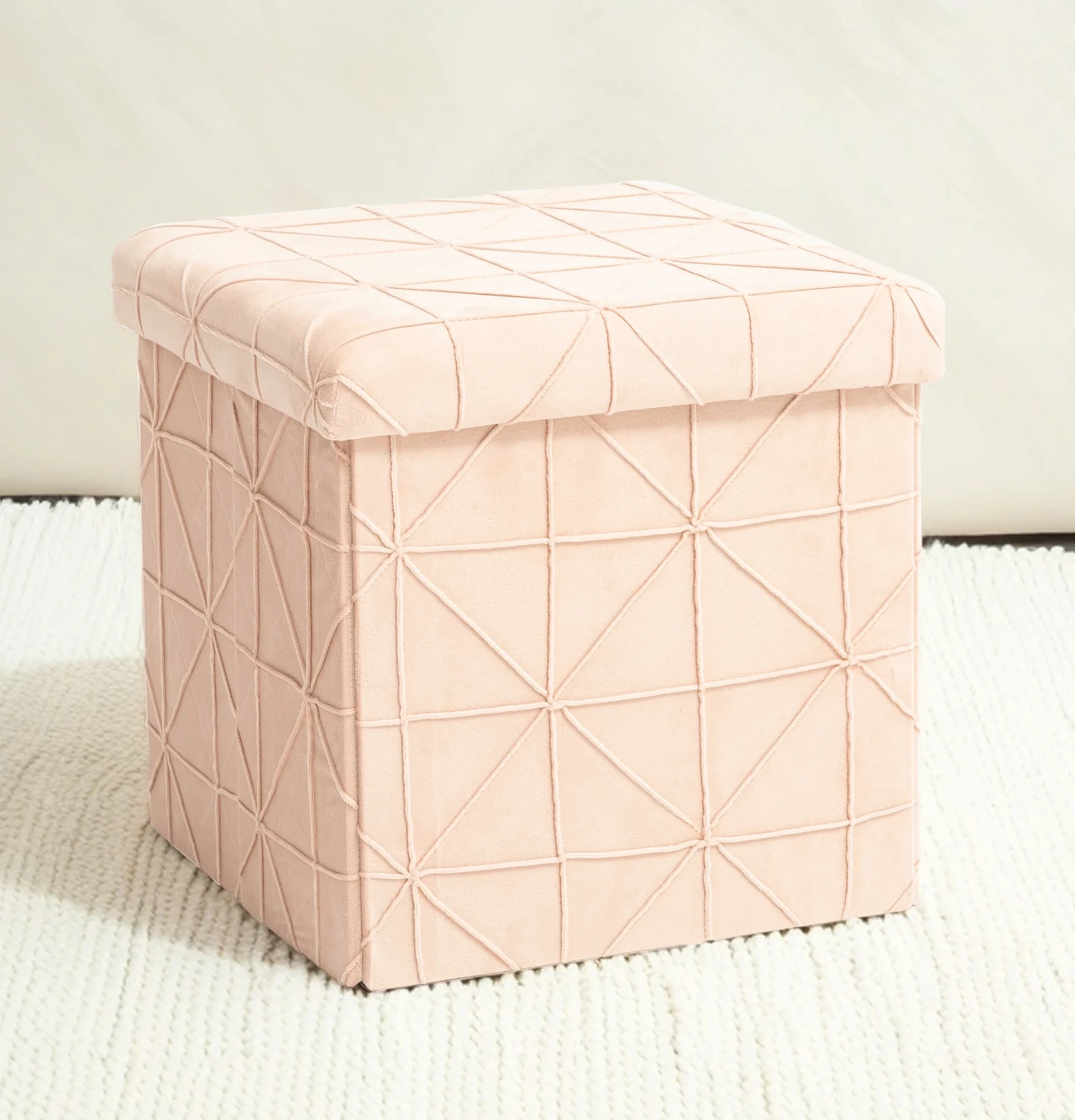 Geometric Pattern Storage Ottoman
