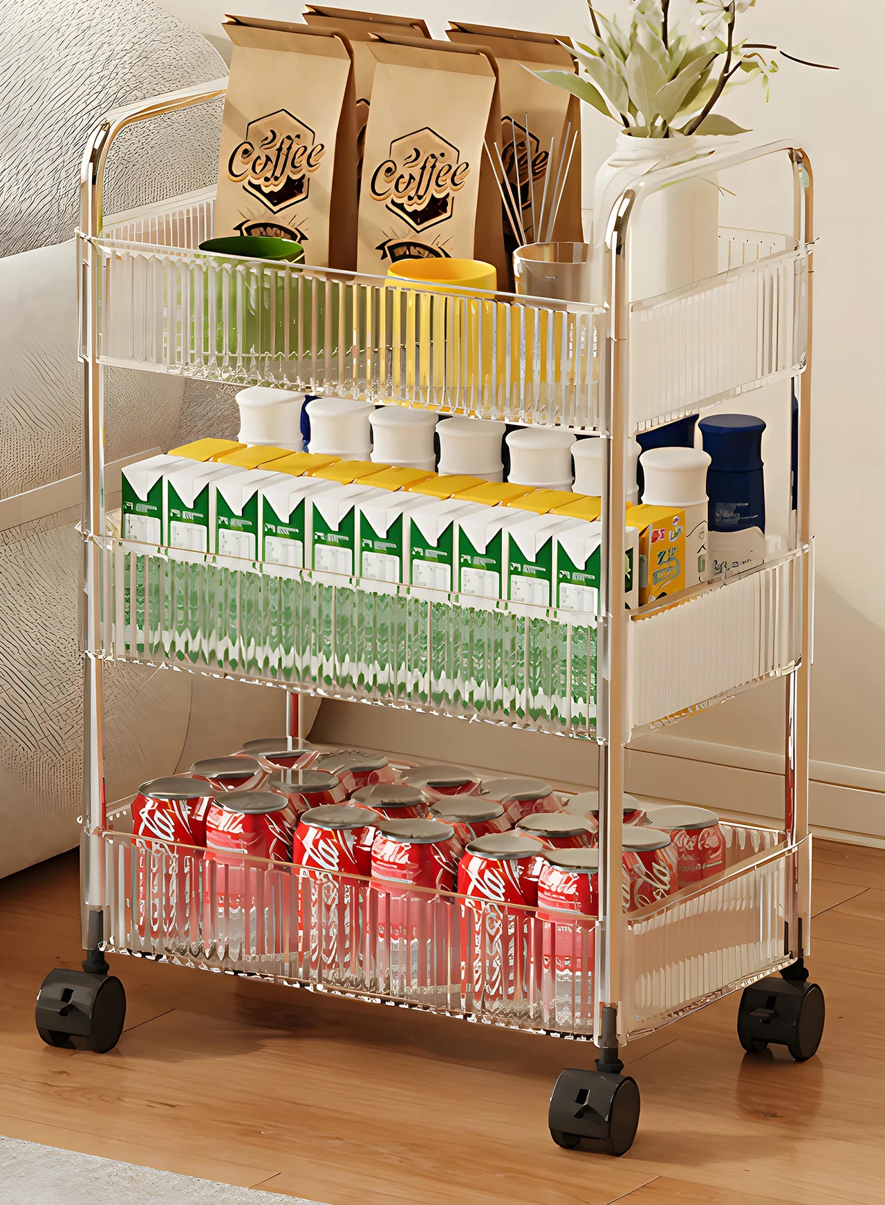 3-Tier Rolling Kitchen Storage Cart