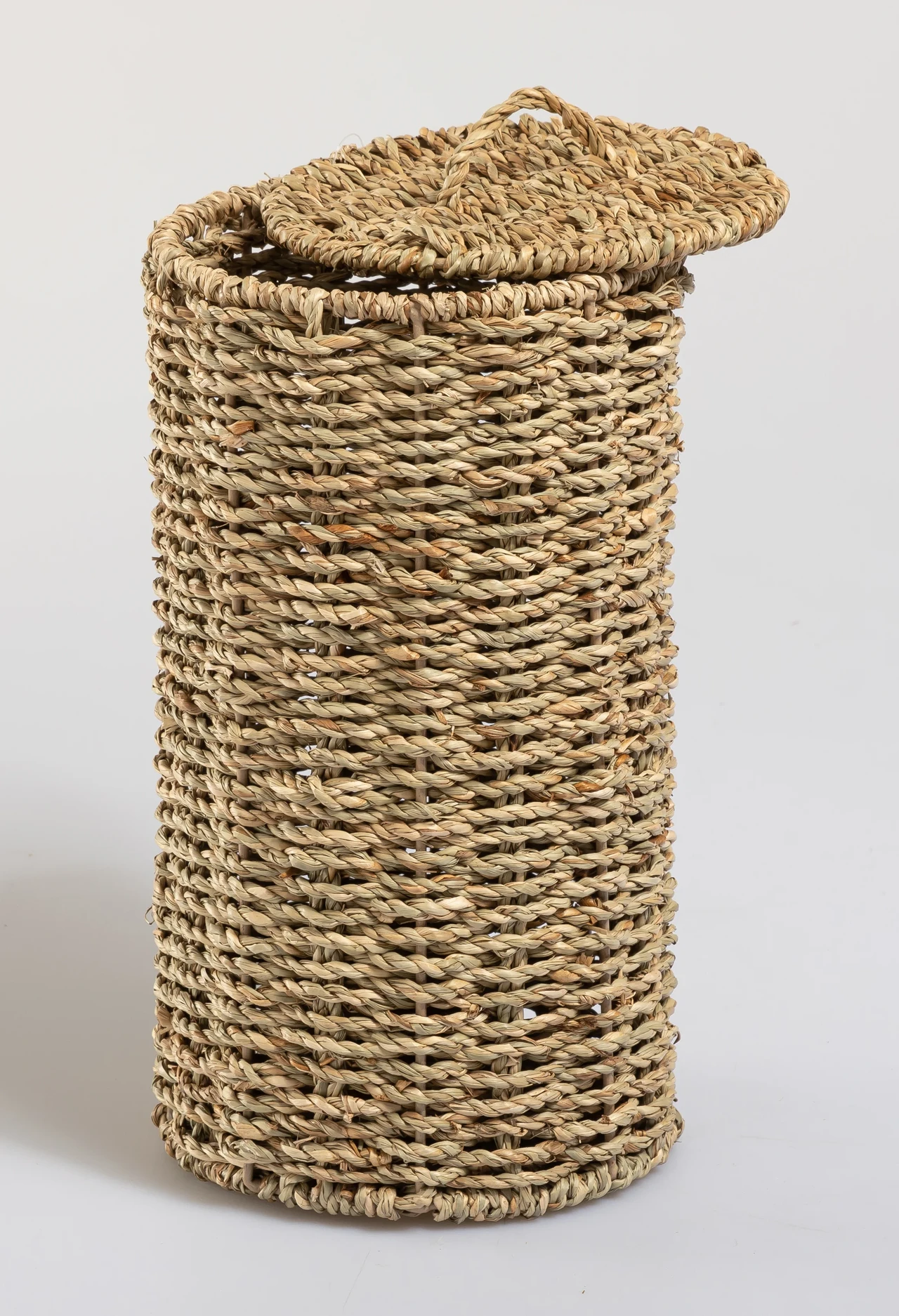 Woven Jute Laundry Basket with Lid