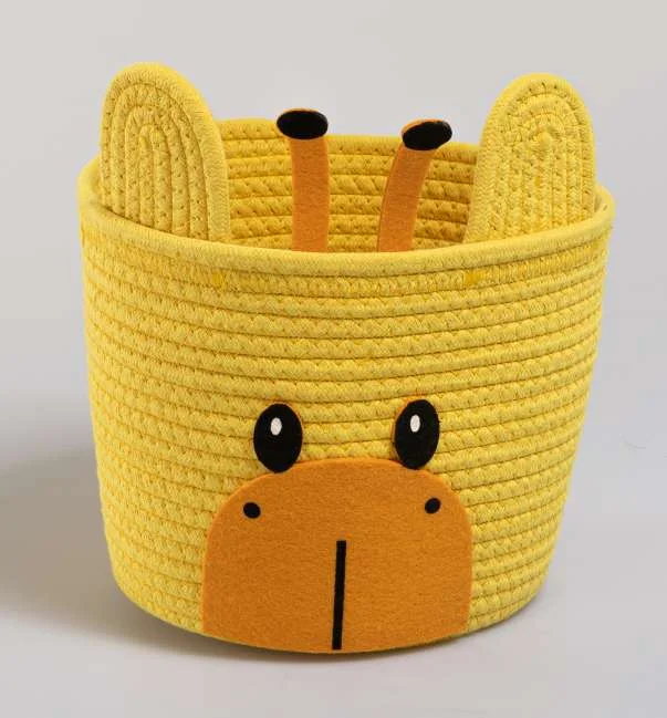 Giraffe Head Rope Storage Basket
