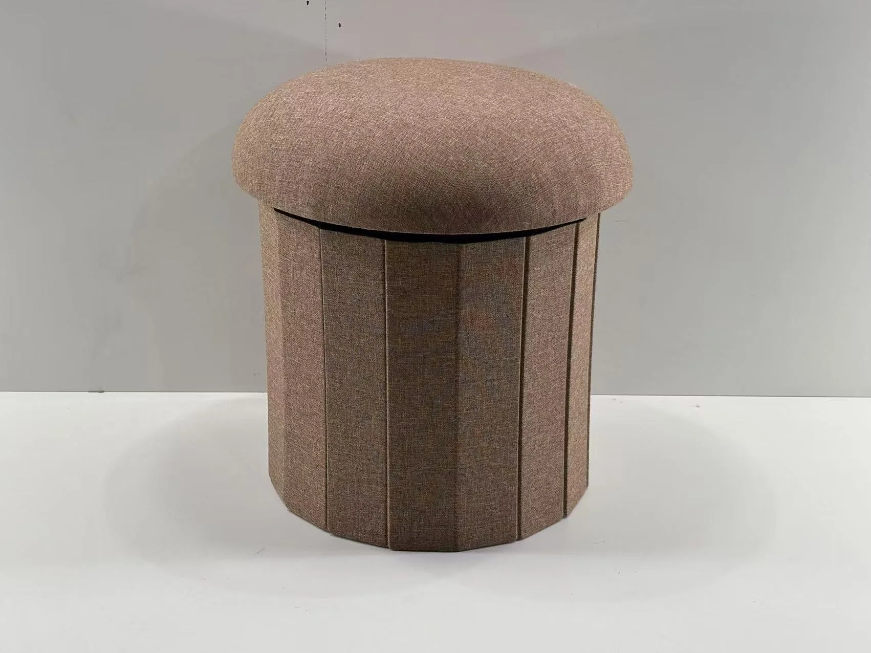 Linen Fabric Folding Storage Ottoman