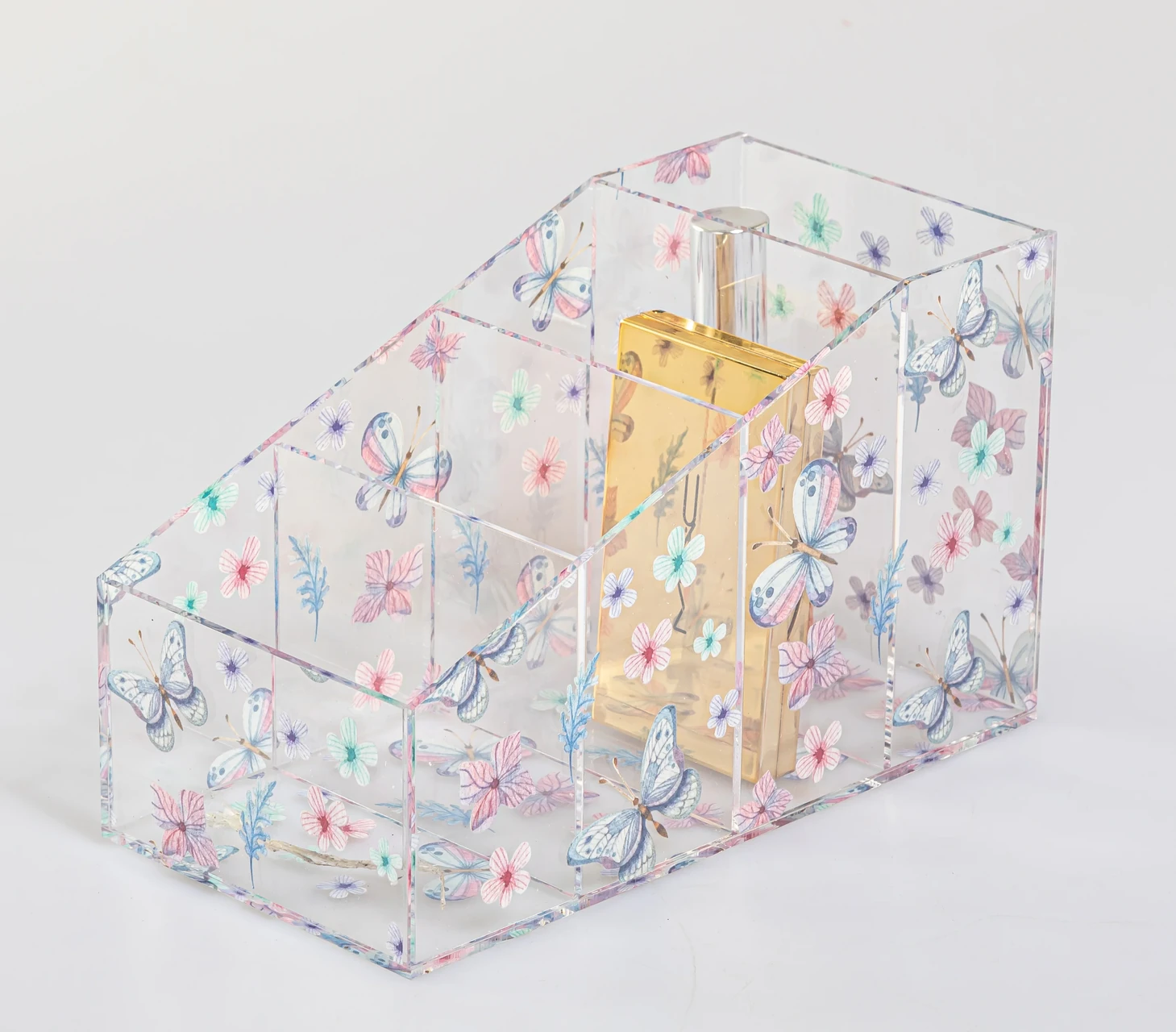 Butterfly Pattern Acrylic Cosmetic Organizer
