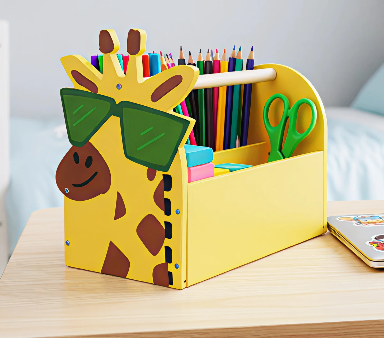 Giraffe Wooden Desk Organizer