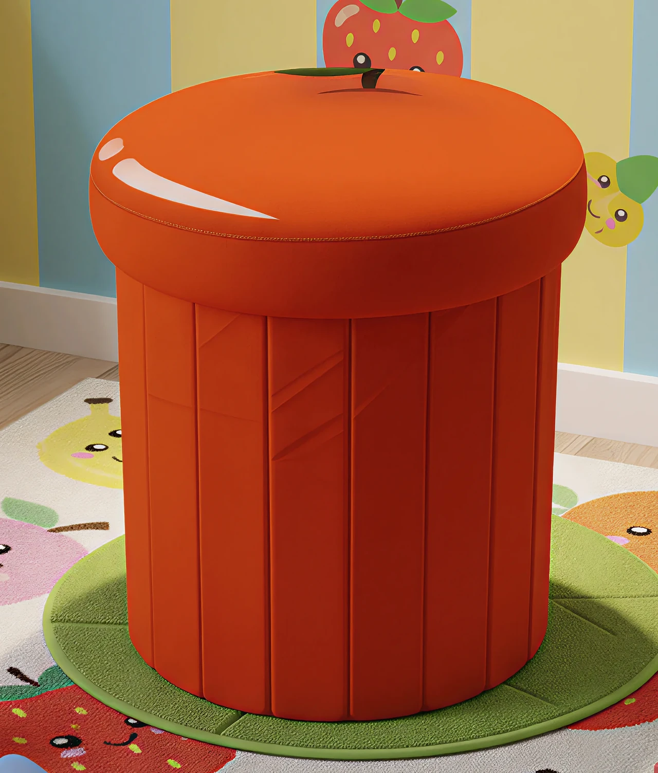 Apple Shaped Foldable Storage Ottoman