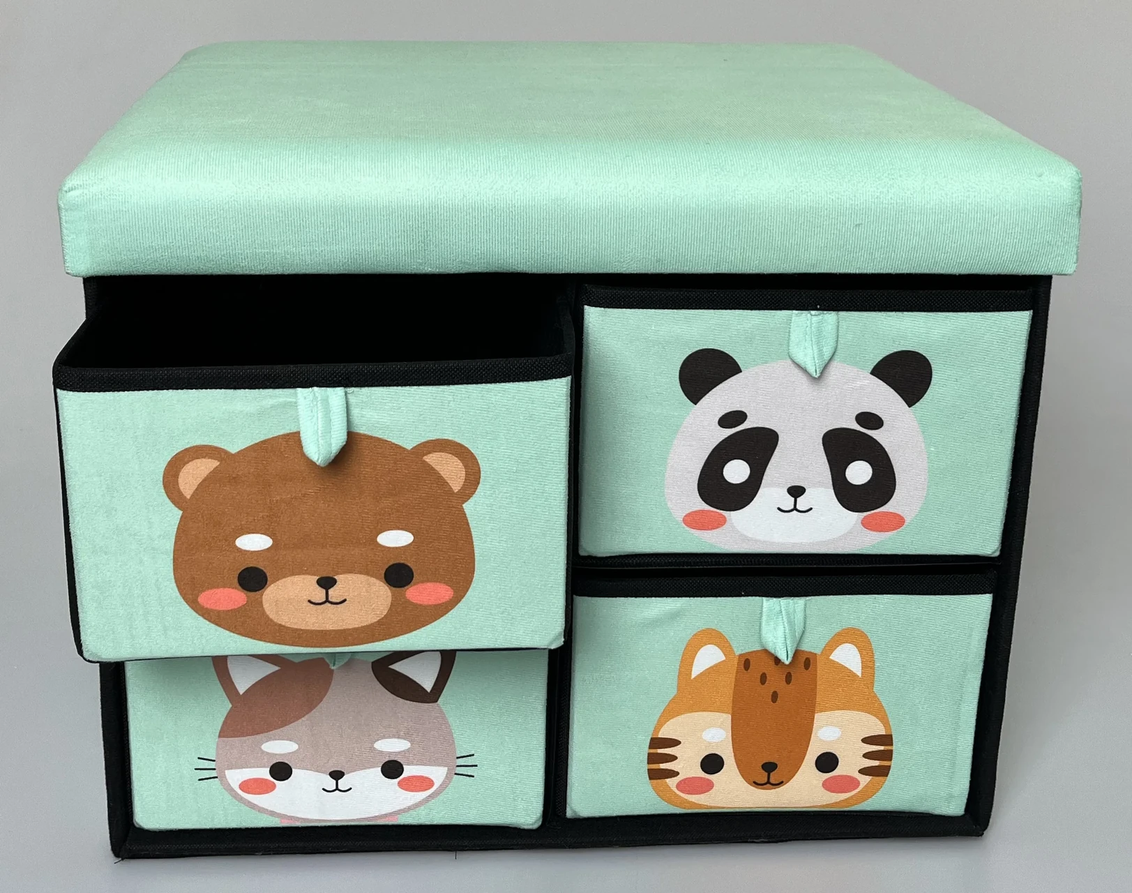 Storage Ottoman with 4 Animal Drawers