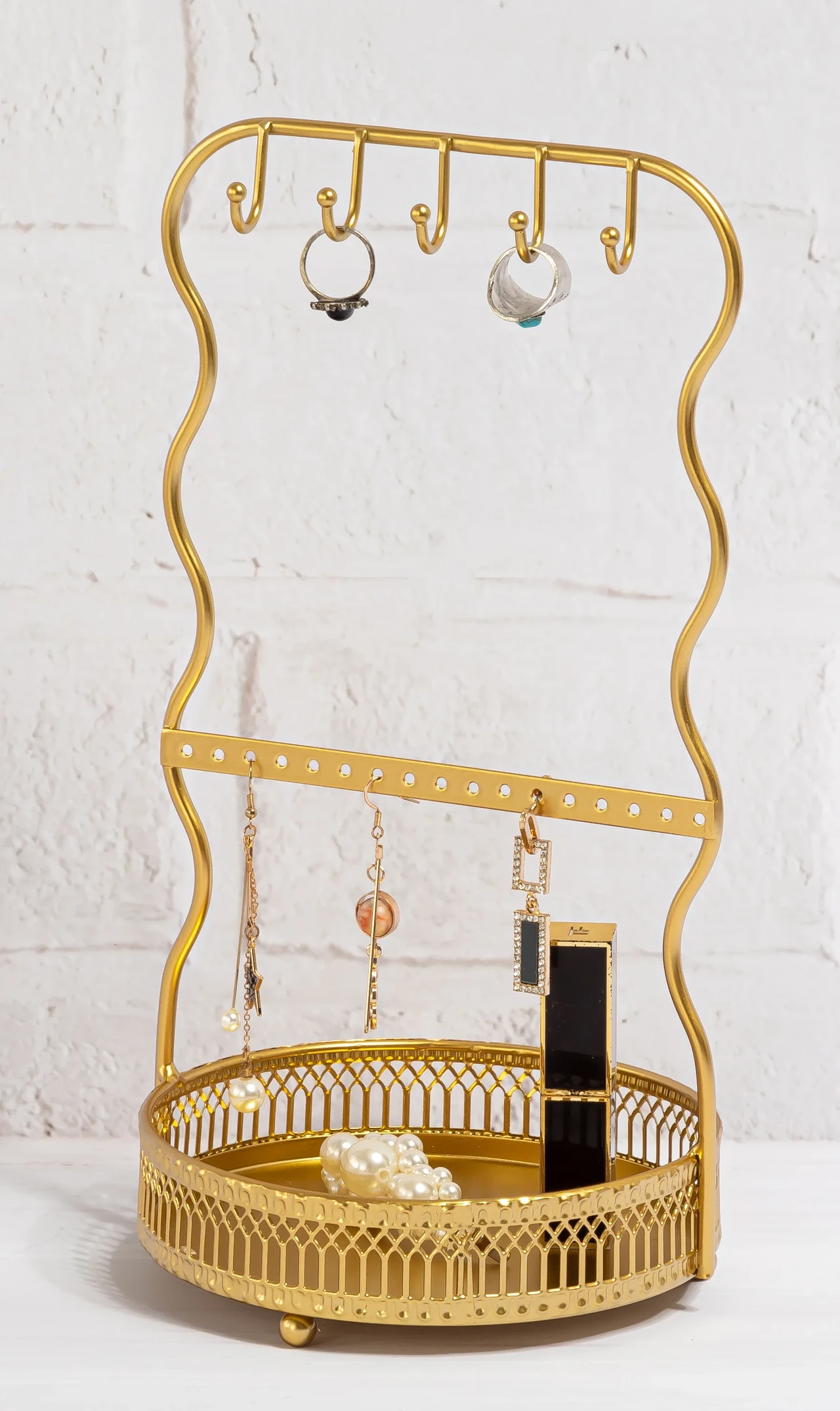 Gold Jewelry Organizer Stand