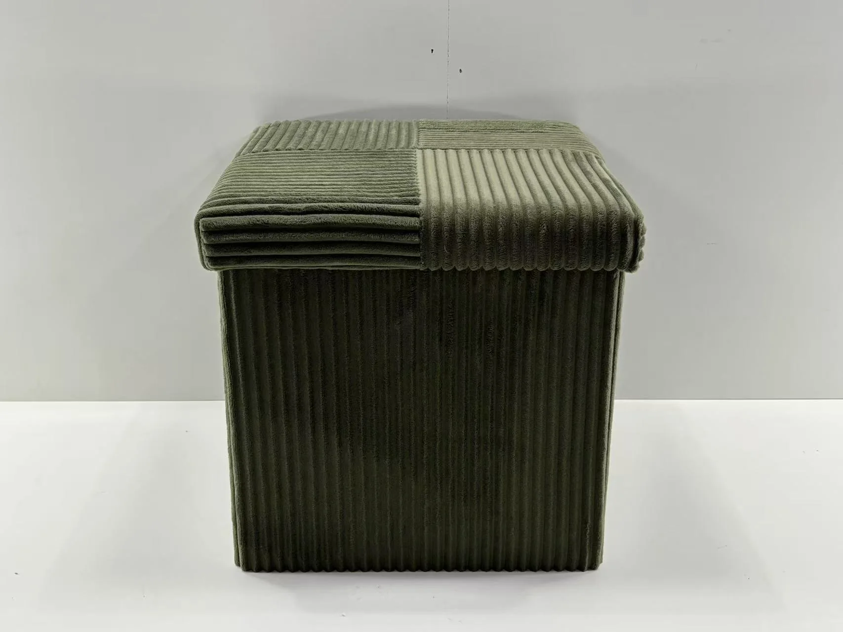 Corduroy Folding Storage Ottoman