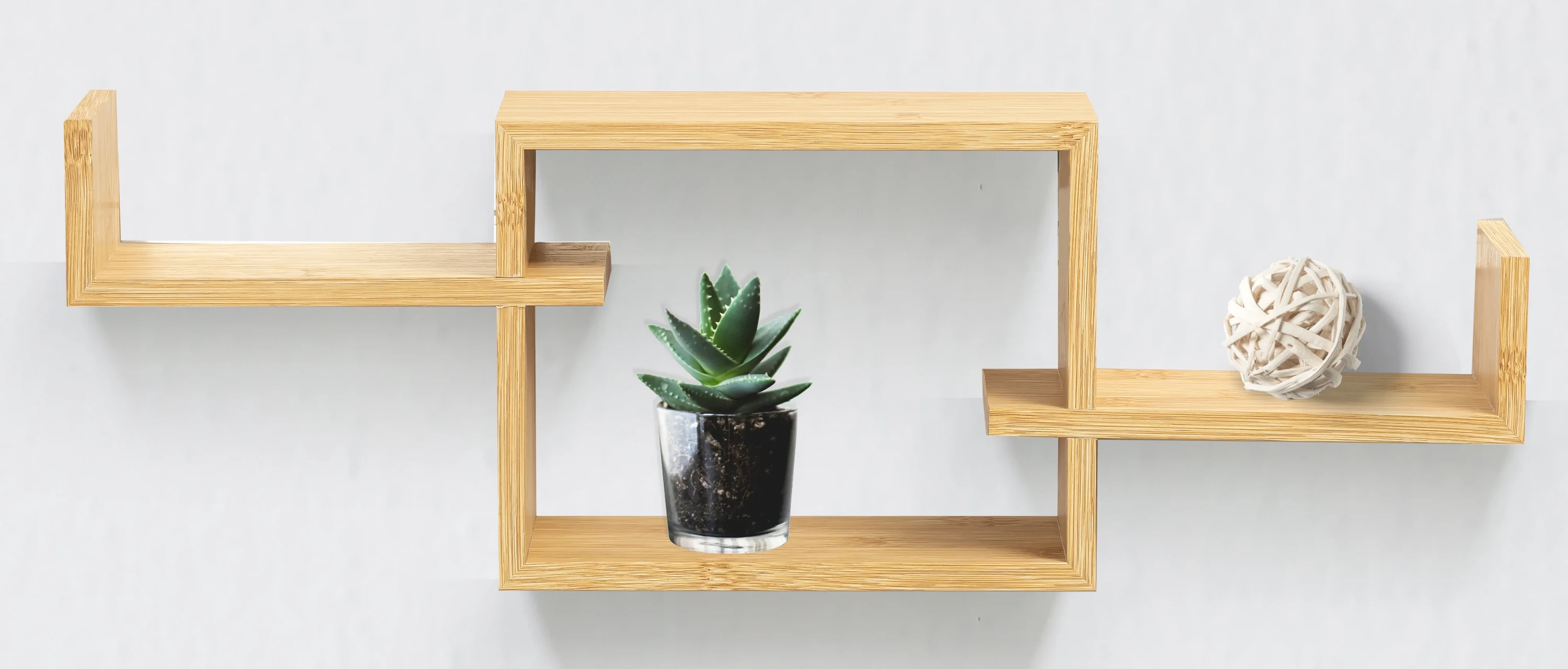 Modern Geometric Interlocking Wall Shelf