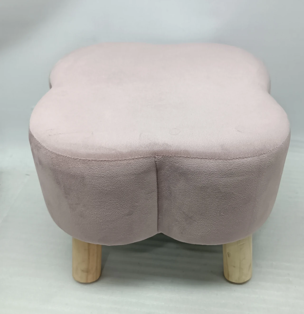 Clover-shaped Upholstered Footstool