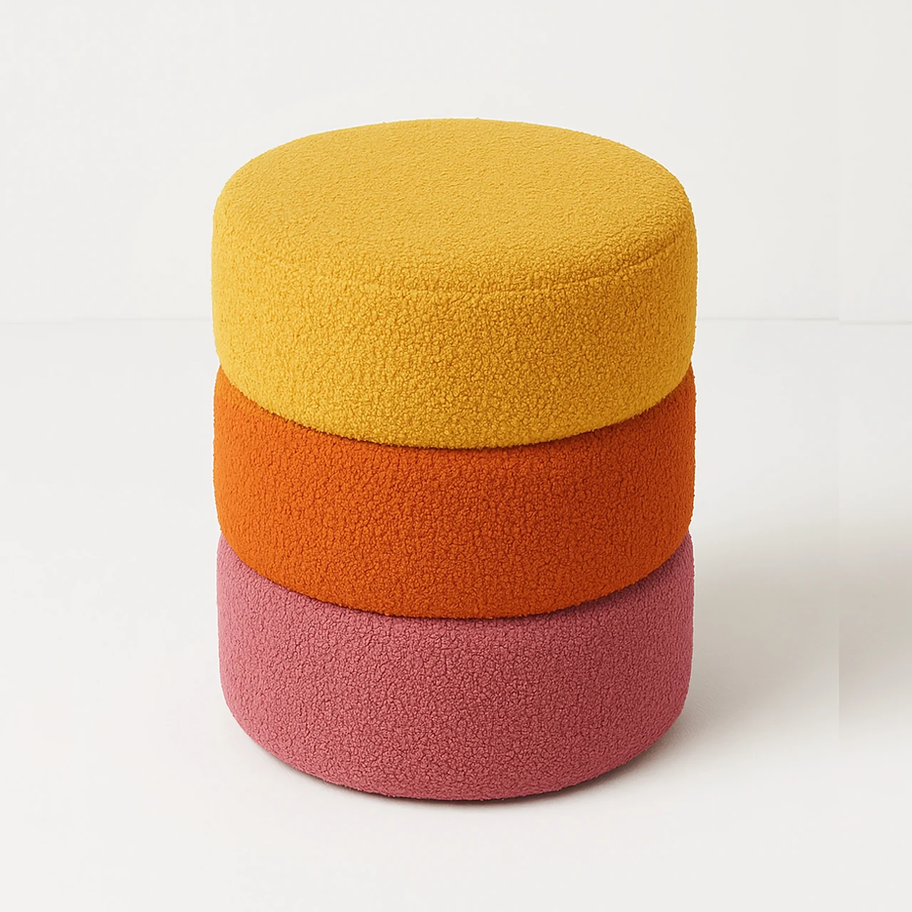 Stacked Round Cushion Pouf