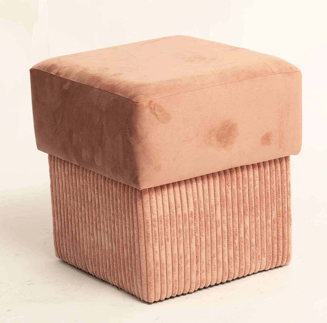 Square Velvet Corduroy Ottoman Stool