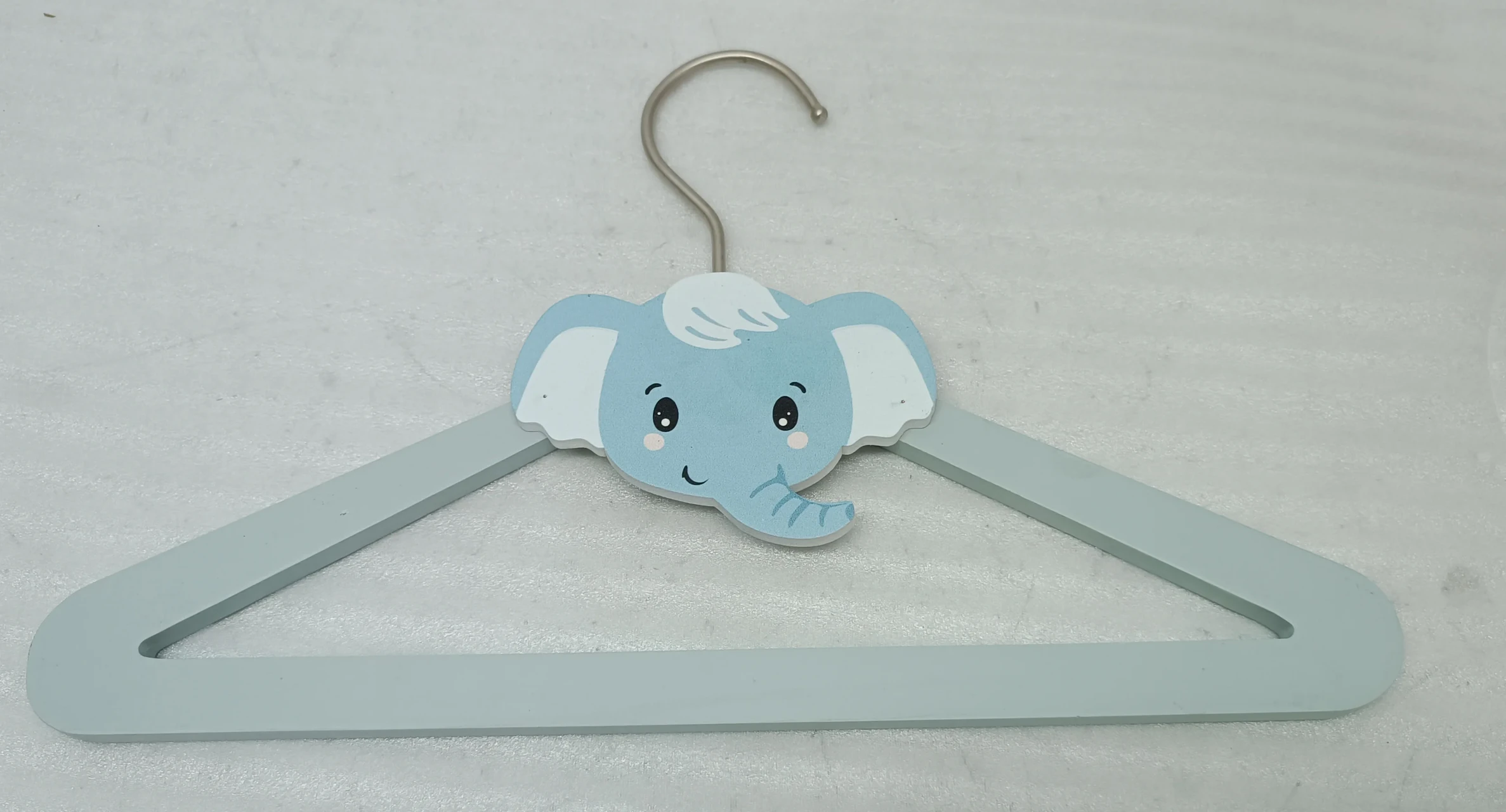 Wooden Clothes Hanger with Cartoon Elephant Head Design