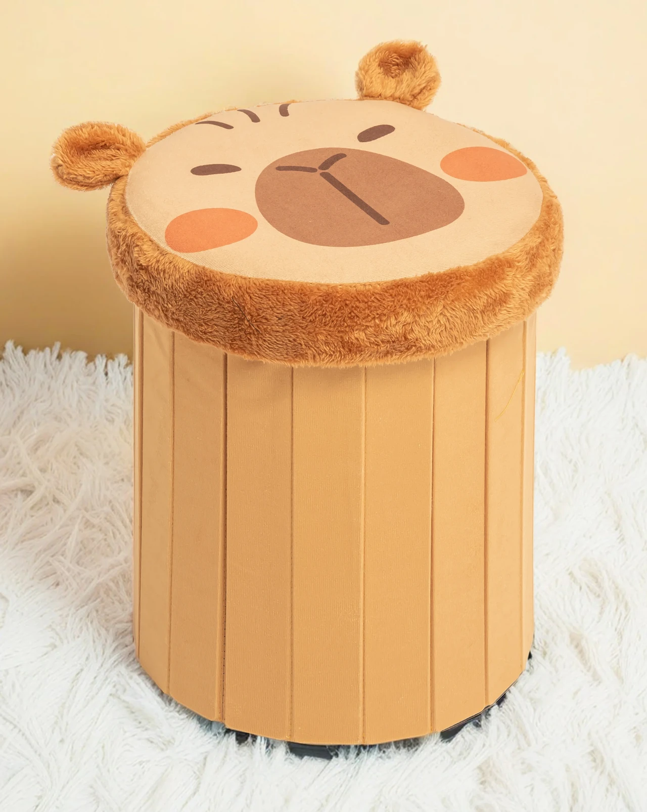 Cute Cartoon Animal Face Folding Storage Stool