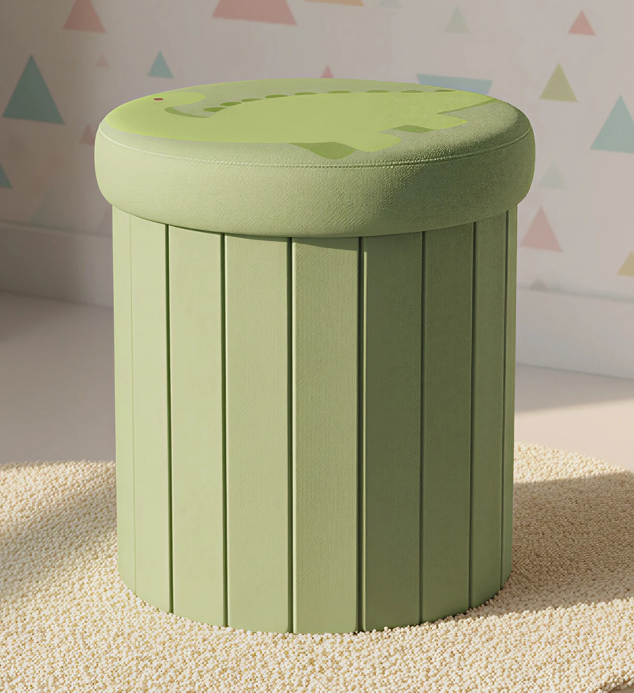 Green Dinosaur Pattern Folding Stool