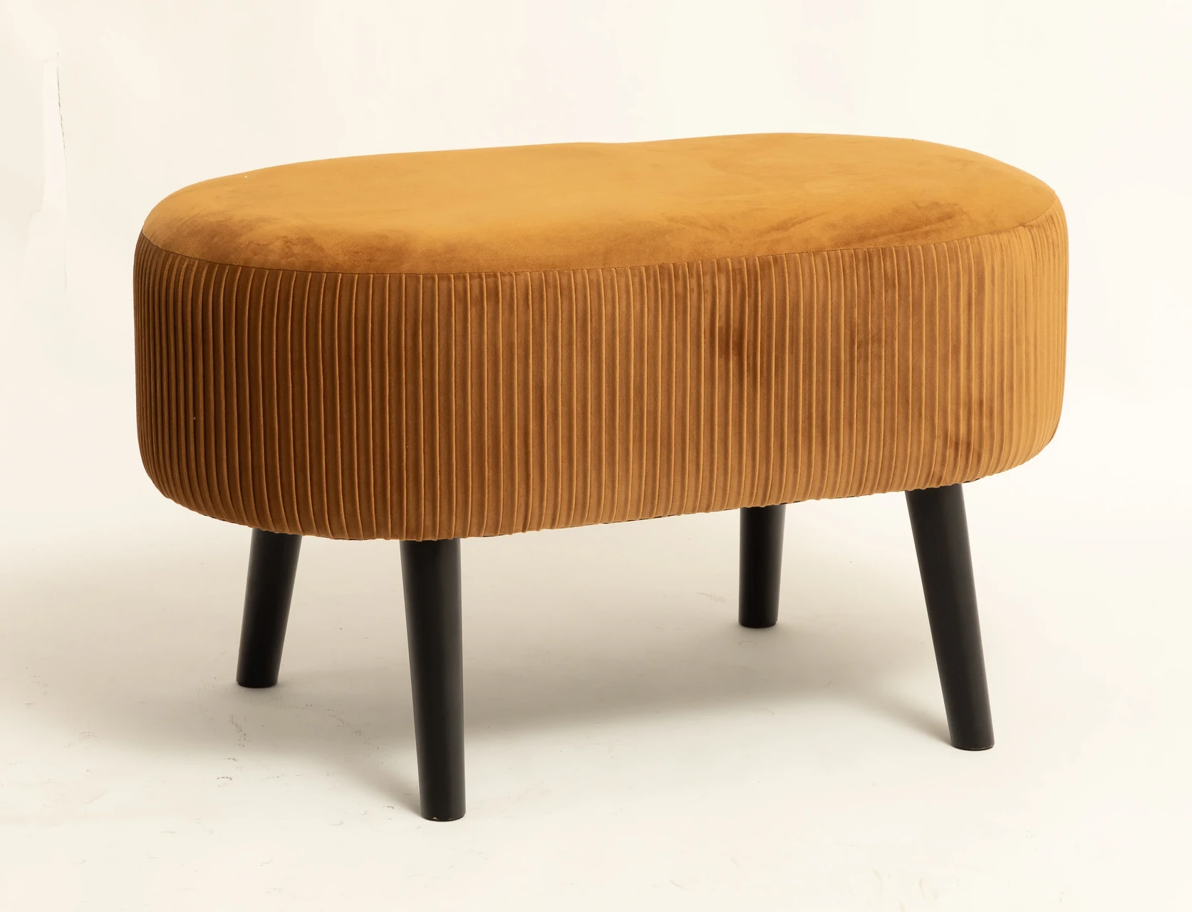 Oval Corduroy Footstool