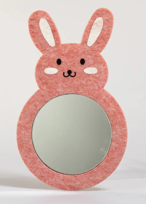 Rabbit Shaped Felt Vanity Mirror