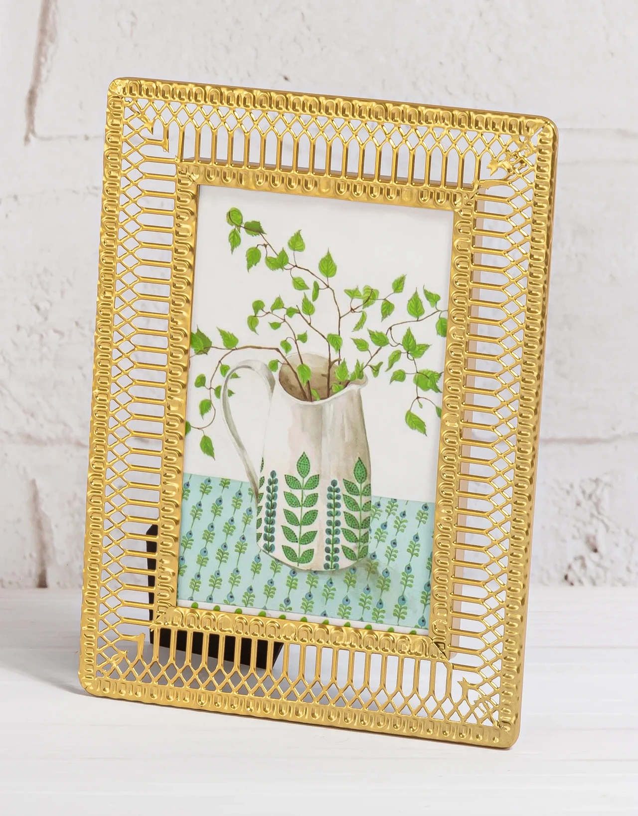 Gold Metal Lattice Photo Frame